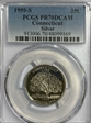 1999-S 25C Connecticut Silver PR70DCAM