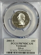 2001-S 25C Vermont Silver PR70DCAM
