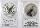 2024-S $1 Morgan Dollar Rev PR Two-Coin Reverse Proof Set Advanced Release Sabin PR70
