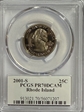 2001-S 25C Rhode Island PR70DCAM