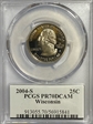 2004-S 25C Wisconsin PR70DCAM