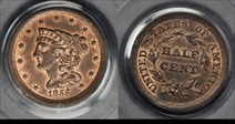 1855 1/2C MS63RB