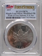 2019 $5 Maple Leaf Silver Modified PR Pride of Two Nations, U.S. Set First Strike PR70
