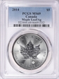 2014 $5 Maple Leaf/Ag MS69