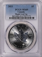 2021 $5 Maple Leaf Ag MS69