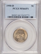 1950-D 5C MS66FS
