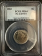 1883 5C No CENTS MS64