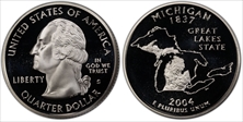 2004-S 25C Michigan Silver PR69DCAM