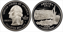 2008-S 25C Arizona Silver PR69DCAM