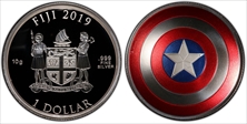 2019 $1 Captain America Shield Colorized PR70DCAM
