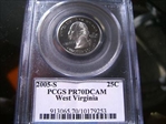 2005-S 25C West Virginia PR70DCAM