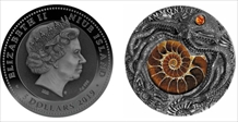 2019 MW $5 Ammonite Antique Finish 2oz Ag SP69
