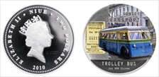 2010 $2 KM-409 Trolley Bus Soviet Transport Colorized PR70DCAM