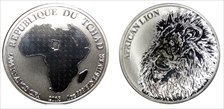 2018 5000 Fr African Lion MS68