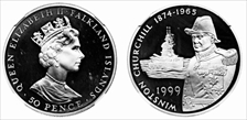 1999 50p USS Winston Churchill PR68DCAM
