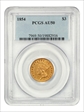 1854 $3 AU50