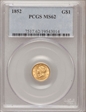 1852 G$1 MS62