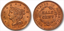 1855 1/2C MS65RD