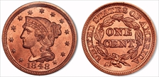 1848 1C Newcomb 10 MS65RD