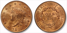1820 1C Large Date MS65RD