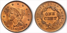 1842 1C Large Date MS64RD