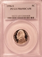 1996-S 5C PR69DCAM
