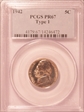1942 5C Nickel PR67