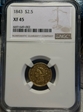 1843 $2.50 xf45