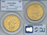 1907 $20 Liberty MS63