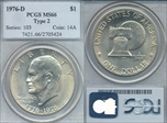 1976-D $1 Type 2 MS66