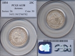 1854 25C AU58