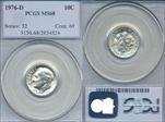 1976-D 10C MS68