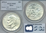 1973-S $1 Silver MS68