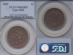1839 1C Type of 1840 MS62BN
