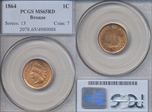 1864 1C Bronze MS65RD