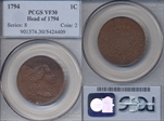 1794 1C Head of 1794 VF30BN
