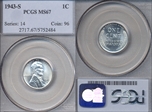 1943-S 1C MS67