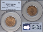 1864 2C Large Motto MS65RD
