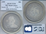 1797 $1 9x7 Stars, Small Letters VG10
