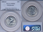 2008-D 25C Oklahoma MS66