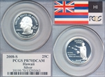 2008-S 25C Hawaii Silver PR70DCAM