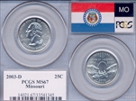 2003-D 25C Missouri MS67