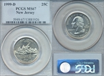 1999-D 25C New Jersey MS67