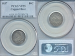 1837 10C Capped Bust VF35