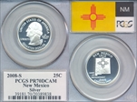 2008-S 25C New Mexico Silver PR70DCAM