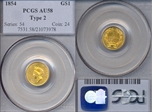 1854 G$1 Type 2 AU58