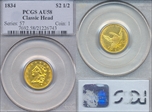 1834 $2.50 Classic AU58