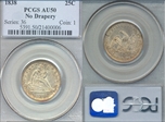 1838 25C Seated, No Drapery AU50
