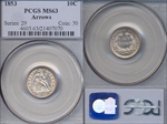 1853 10C Arrows MS63