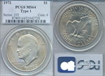 1972 $1 Type 1 MS64